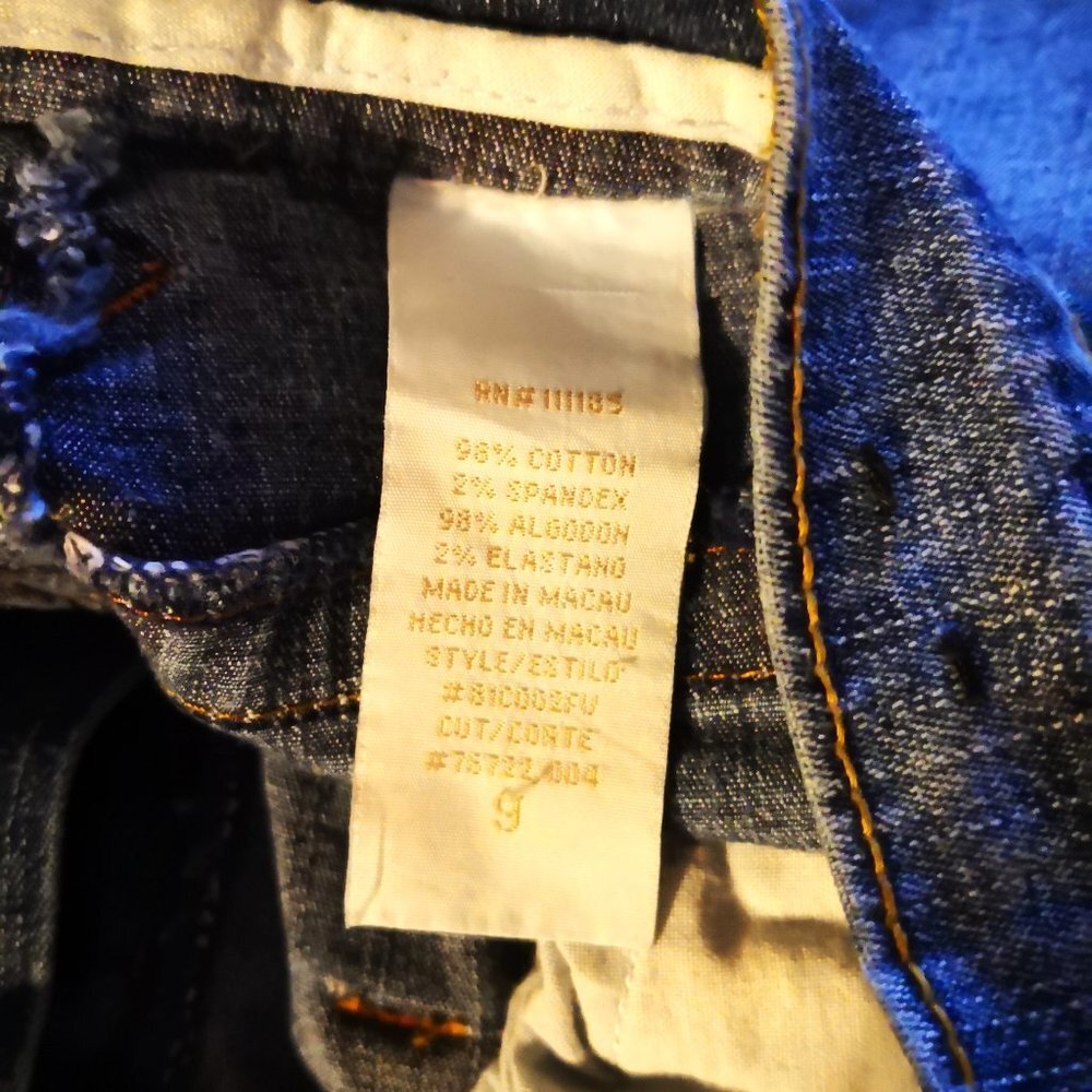 Fabulosity High Rise Stretch Flare Jeans Golden Polka Dot Print‎ Detail Size 9 - Picture 7 of 7